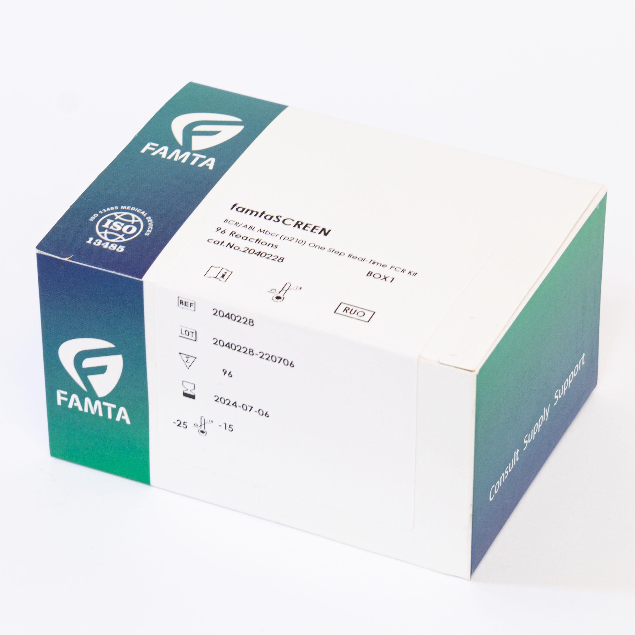  کیت تشخیص مولکولی و درمان CML - famtaSCREEN BCR/ABL Mbcr (p210) One Step Real-Time PCR Kit, - FAMTA - کیت - سلولی و مولکولی - فام‌تن آزما