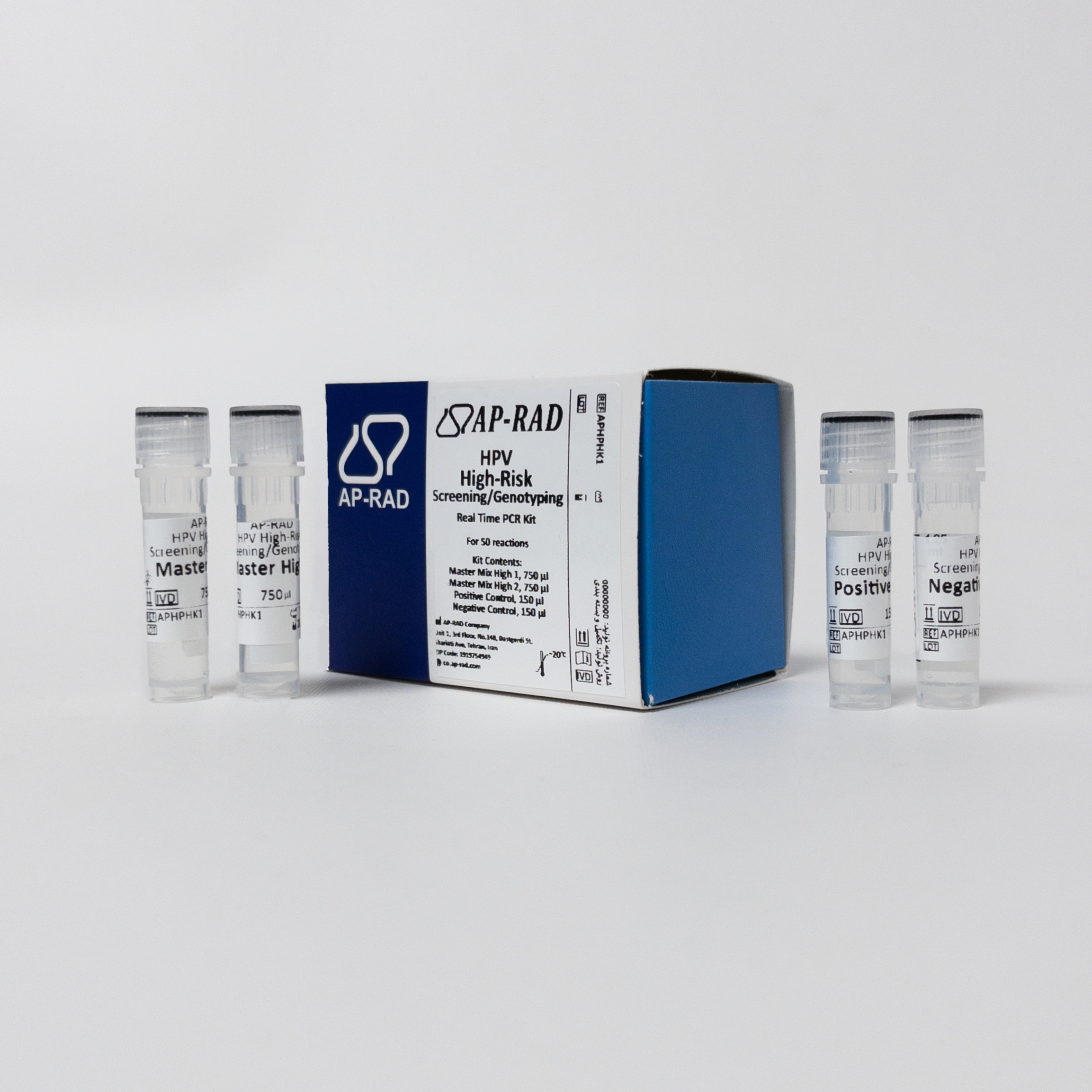 کیت Real Time PCR غربالگری/ژنوتایپینگ ویروس پاپیلومای انسانی پرخطر 50Rxn - HPV High-Risk Screening/Genotyping Real Time PCR Kit 50R - AP-RAD - کیت - سلولی و مولکولی - پژوهش و توسعه امیر پیوند