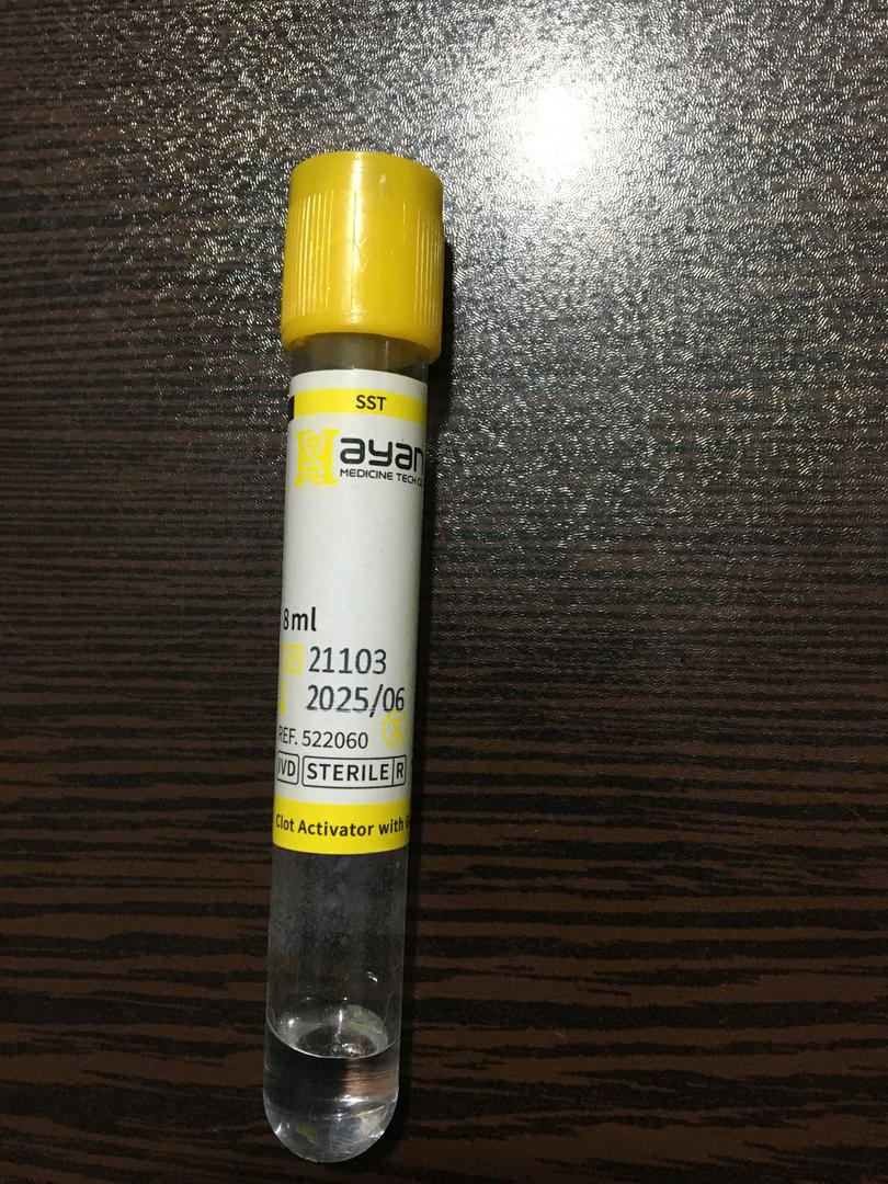 لوله خلا ء خونگیری - clot activator With Gel - حیان  - مصرفی - نمونه گیری - سینا مبنا طب ایرانیان