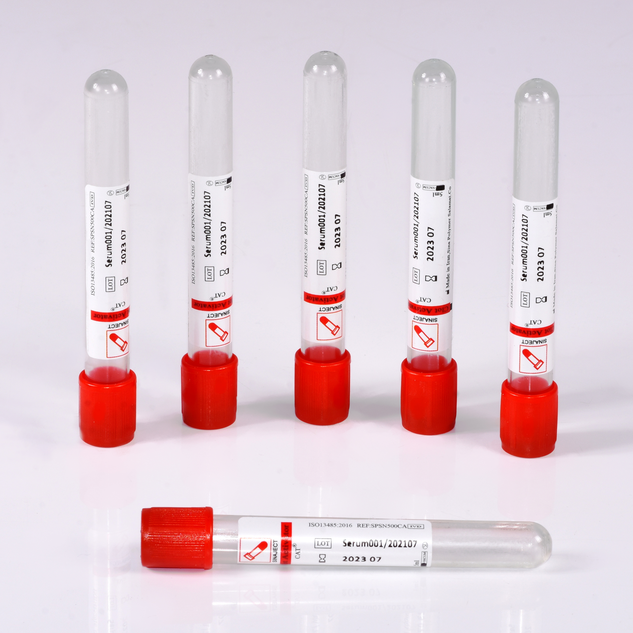  لوله خونگیرییSERUM 12*100 وکیوم  (لخته خون بدون ژل) - VACUM- CLOT ACTIVATOR 12*100   PET  - SINAJECT - مصرفی - بیوشیمی - سینا پلیمر سلامت 