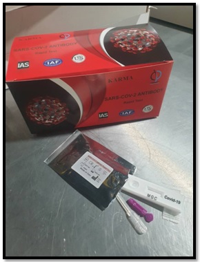 کیت بررسی آنتی بادی کرونا ویروس جدید - sars Cov2 IgG IgM rapid test - کارما - کیت - ایمونولوژی - توسعه و تجهیز کارما
