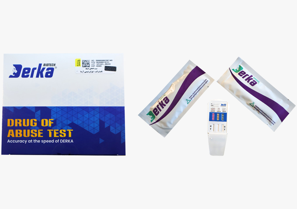 کیت تشخیص همزمان سوء مصرف دارو و مواد مخدر- 3 پنل - Multiple Drugs of Abuse Toxicology (3 parameters) - derka - کیت - ایمونولوژی - نوژان شیمی آزما