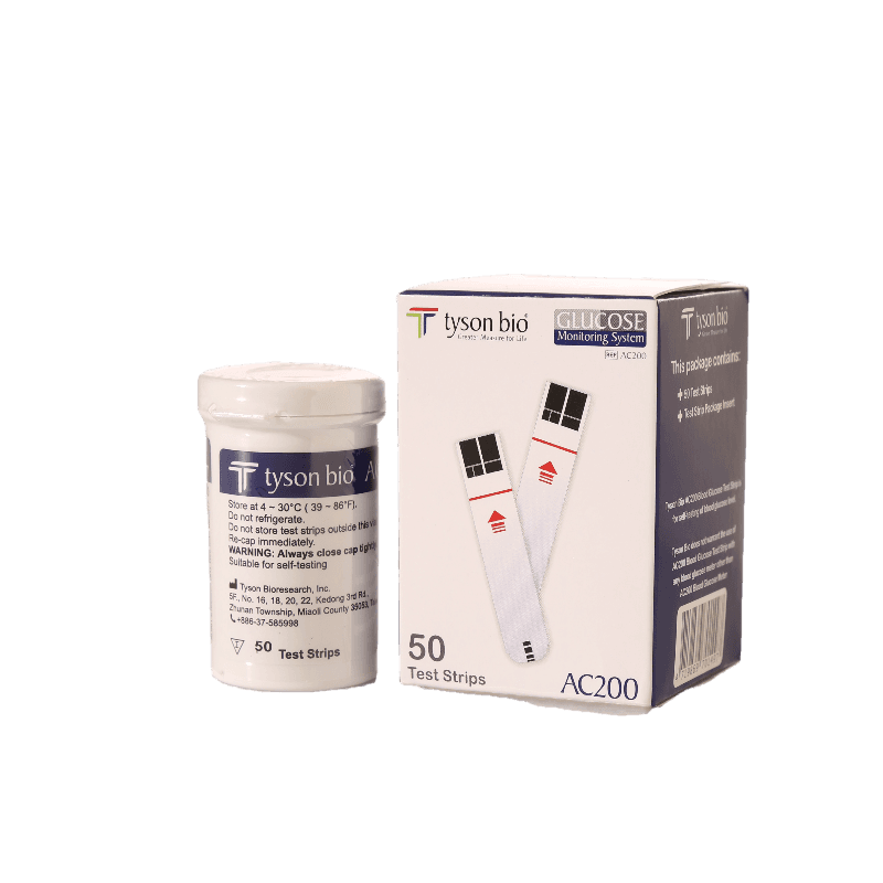 دستگاه و نوار تست قندخون - Blood glucose test strip - Tyson Bioresearch Inc - مصرفی - بیوشیمی - نوژان شیمی آزما