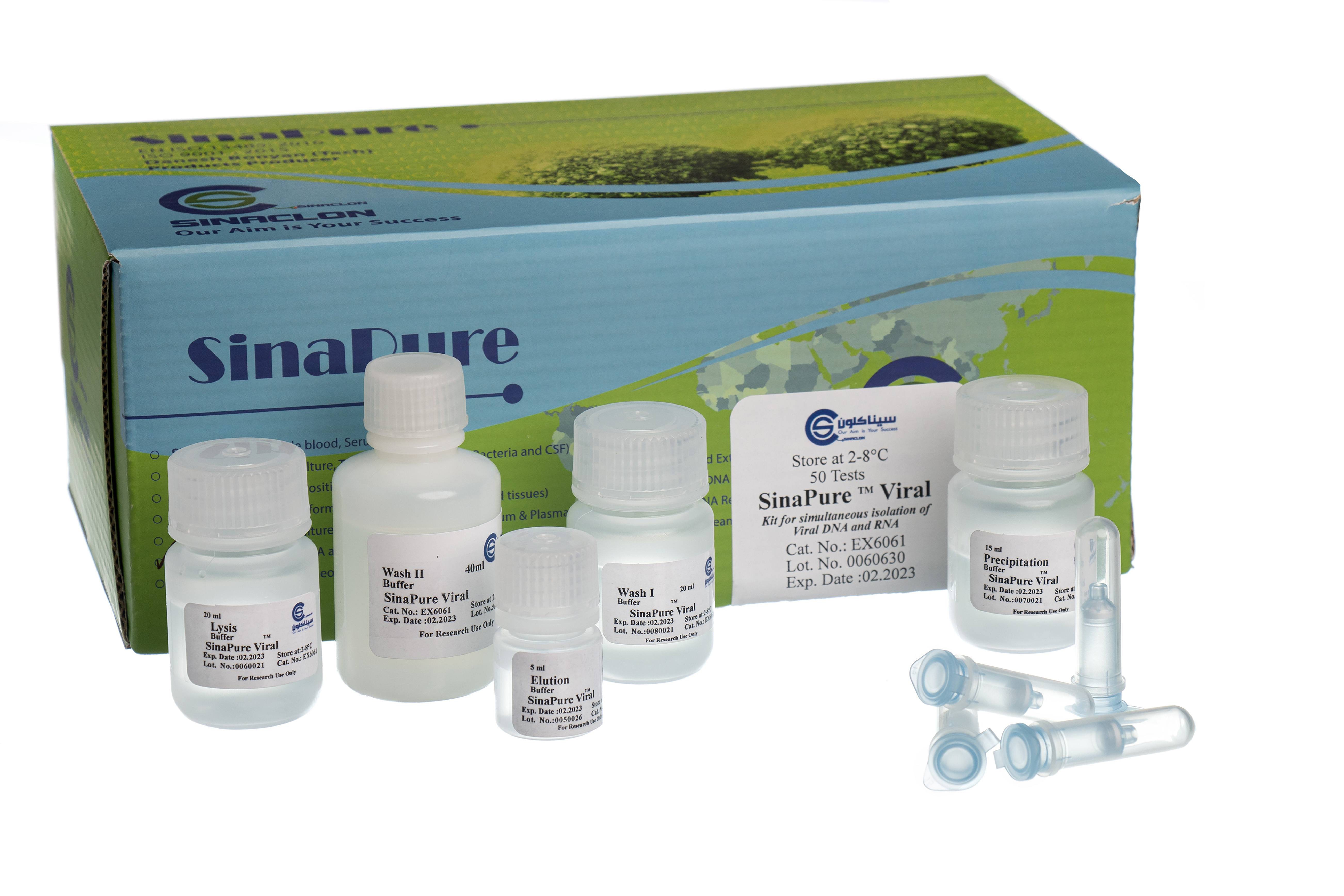 کیت استخراج دی ان ا ویروسی - SinaPure Viral SARS-COV-2 RNA Extraction Kit-50T-EX6065 - سیناکلون - کیت - سلولی و مولکولی - سیناکلون