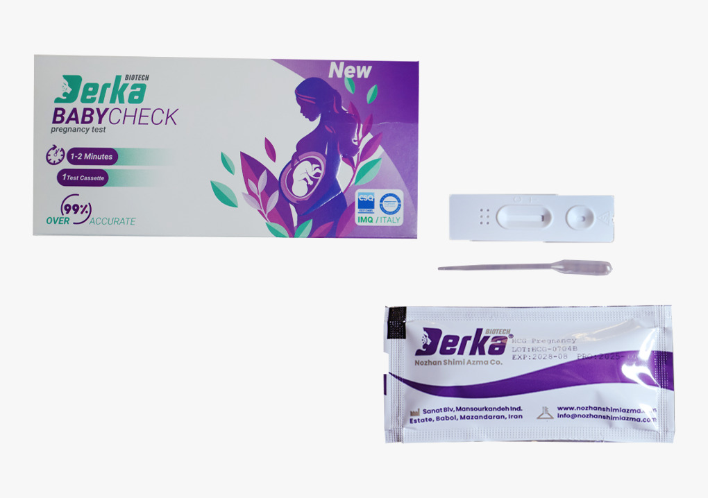 کیت تشخیص سریع بارداری HCG - HCG RT - derka - کیت - ایمونولوژی - نوژان شیمی آزما