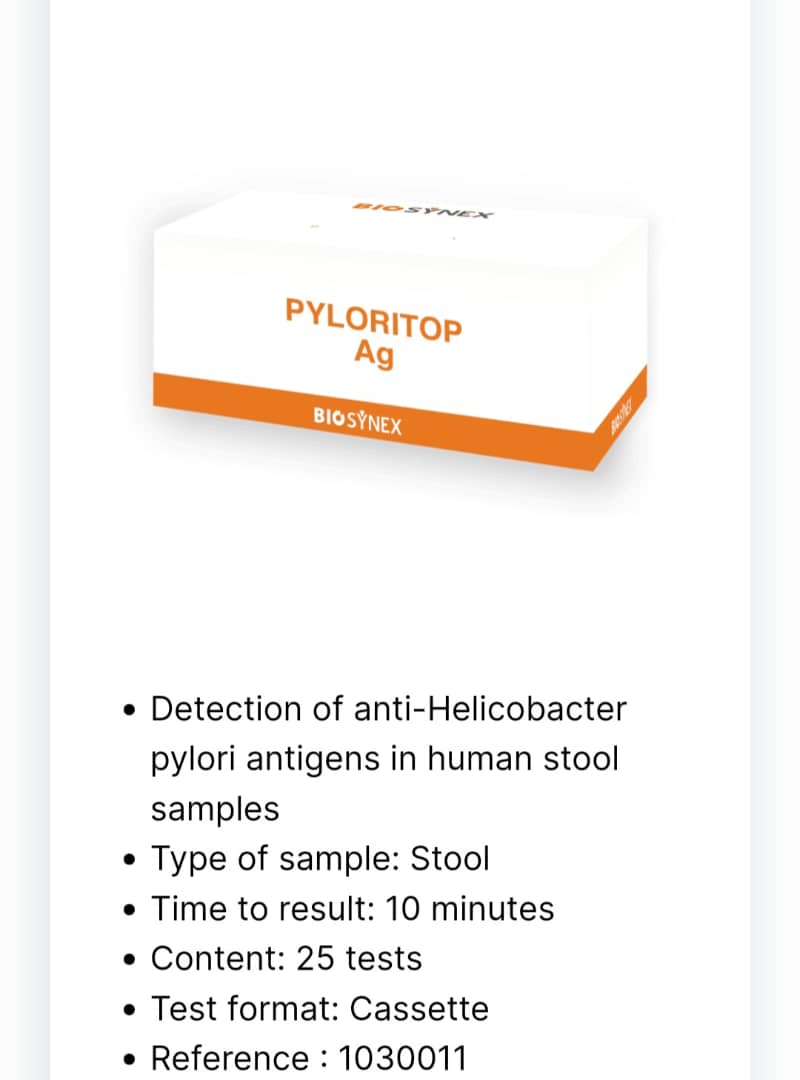 رپید تست اچ پایلوری - hpylori top antigen - biosynex - کیت - بیوشیمی - زیست آزما طب