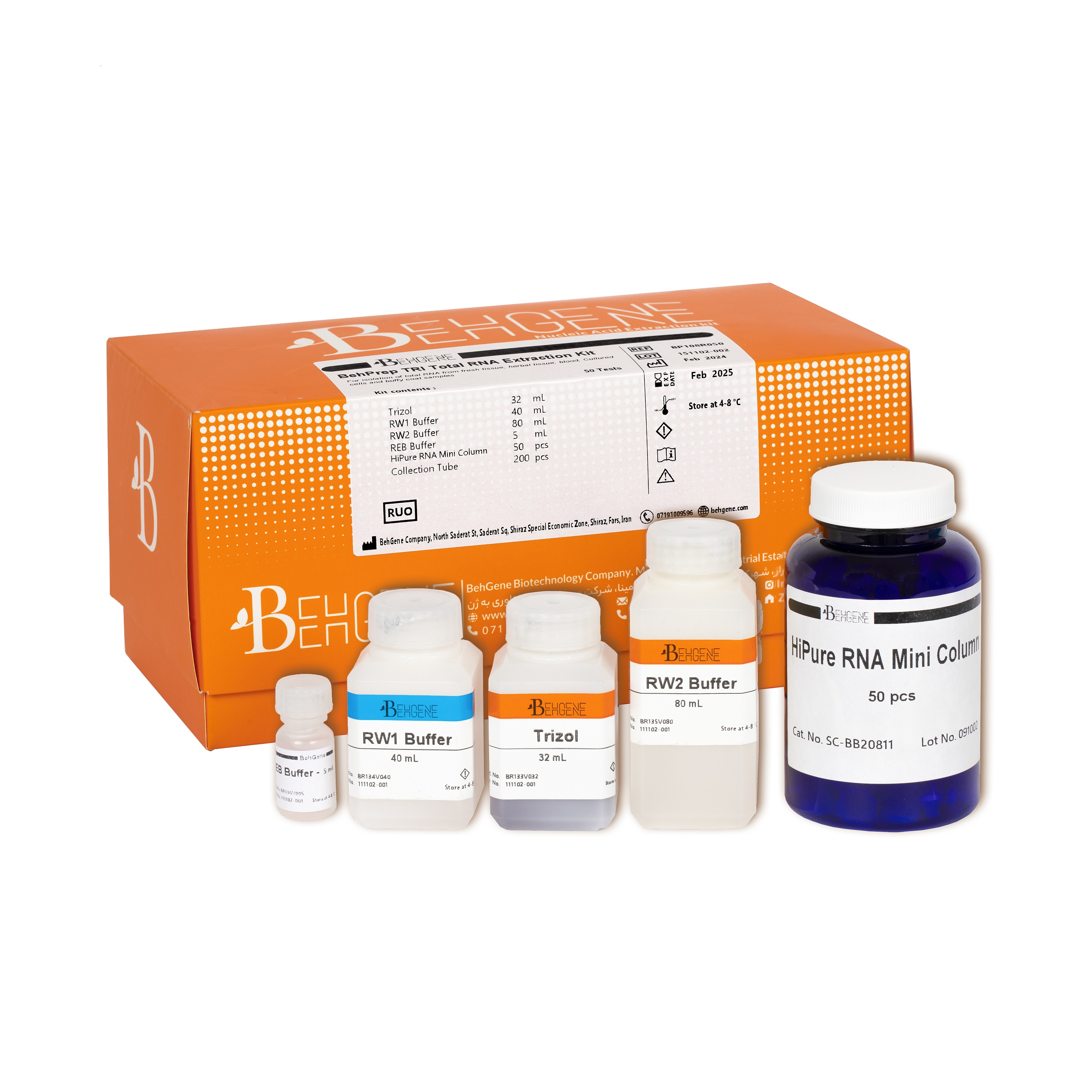 استخراج RNA توتال بهمراه ترایزول - BehPrep TRI Total RNA Extraction Kit - VistaBehGene - کیت - سلولی و مولکولی - شرکت ویستا زیست فناوری به ژن